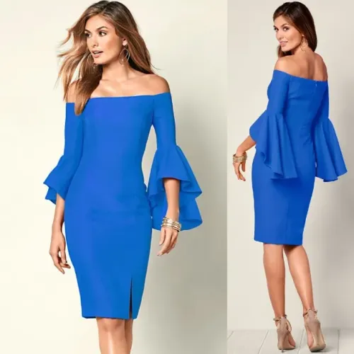 Vestido tubinho azul