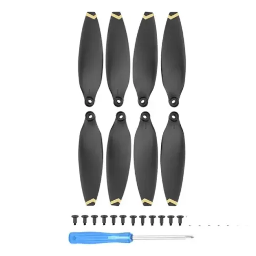 Conjunto Completo Hélices Douradas P/ Fimi X8 Mini / V2 Nf Preto Com Borda Dourada