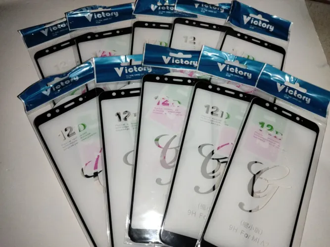 Kit 10 Películas 12D Xiaomi Mi A2 6x MiA2 full bordas pretas boleadas