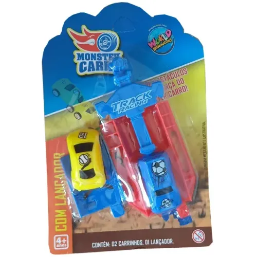 Lançador de Carrinhos Brinquedo 2 Carrinhos +1 Lançador