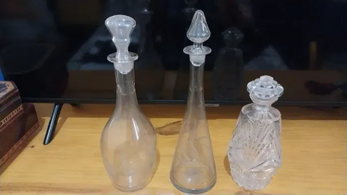 Licoreiras Cristal Antigas - Conjunto com 3 - Vendo juntas ou separadas