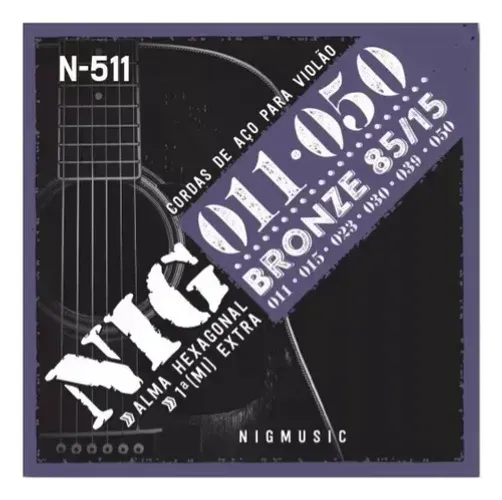 Encordoamento NIG Violão Aço 011 Bronze 85/15