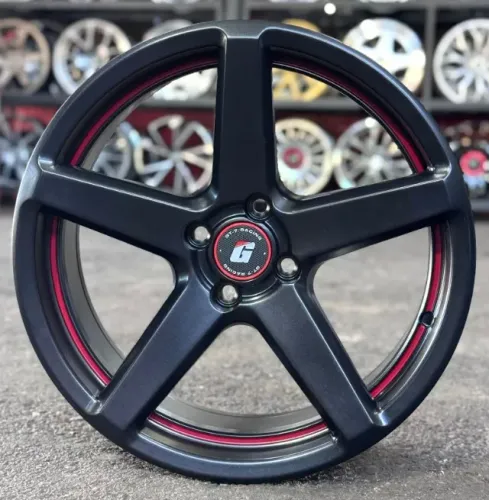 Rodas aro 17 GT7 Preta Furação 4X100