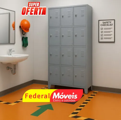 Armário de Aço 12 Portas - Resistente e Ideal para Academia ou Vestiário!