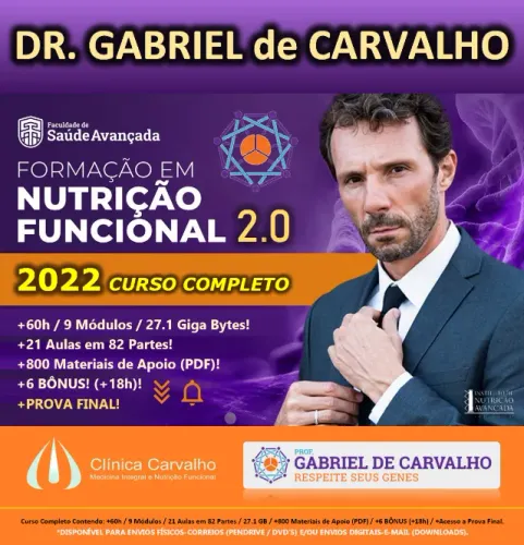 Gabriel de Carvalho Formação Nutrição Funcional, Dr Gabriel Curso
