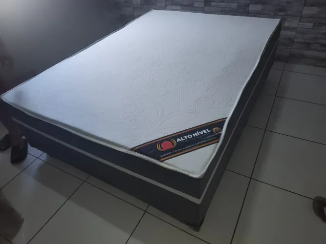 CAMA BOX CASAL ESPUMA D33 COM MOLAS ENSACADAS