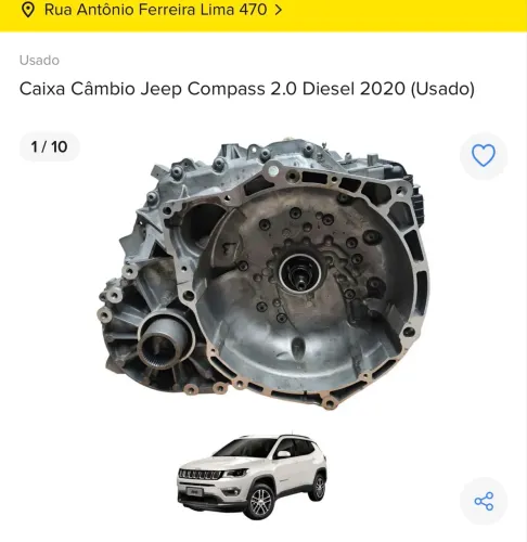 CÂMBIO AUTOMÁTICO JEEP COMPASS 2.0 DIESEL 2020 COM NF E GARANTIA