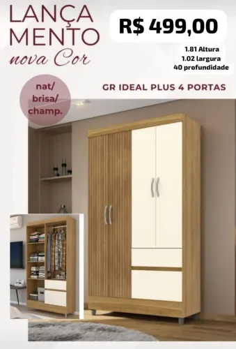 Guarda Roupa A partir - Lançamento Nova Cor!