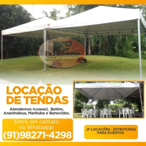 Tenda de 5x5m, 10x5m, 15x5m, 10x10m LOCAÇÃO DIÁRIA, SEMANAL E MENSAL