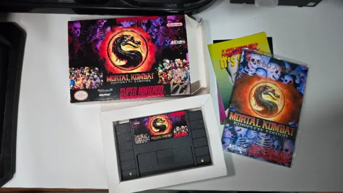 Jogo Super Nintendo SNES Mortal Kombat Komplete Edition (MK1 + MK2 + MK3 no mesmo cartucho