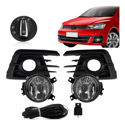 Kit Farol De Milha Gol E Voyage G7 Moldura Preto Fuarada