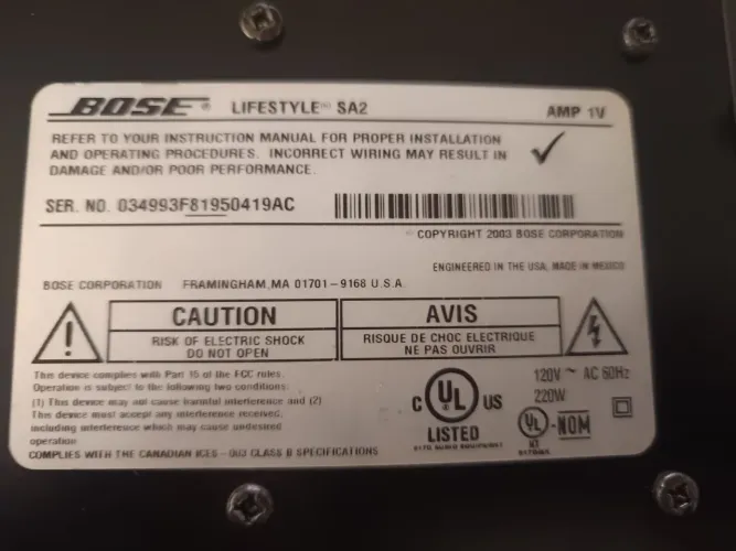 Bose Amplificador som SA2 profissional 