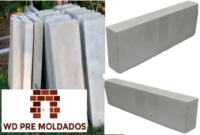 Meio Fio de Concreto 10x12x30x1,00 Dente de Dragão de Concreto Direito de Fábrica