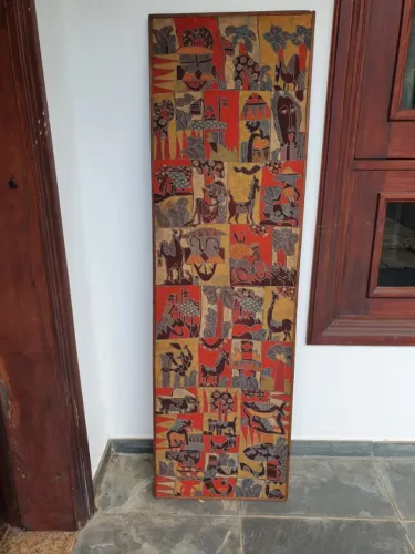 Painel com Pintura em Seda, Arte Balinesa (Bali - Indonésia)
