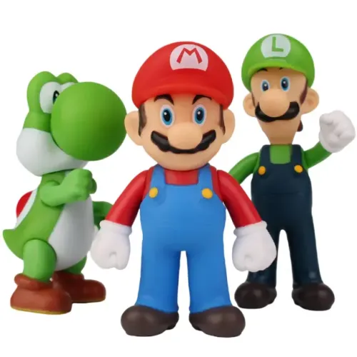 super mario bros + luigi e yoshi action figures pvc action figures boneco de ação