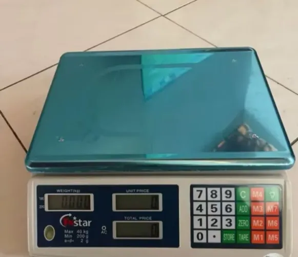 Balança digital 40 kg bateria recarregável com bandeja profissional 