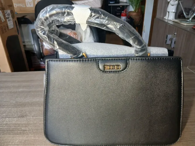Bolsa Tote Santa Lolla Preta com alça