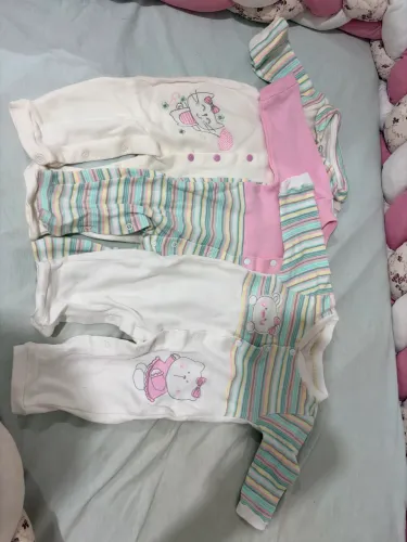 Kit 3 macacões de botão menina 