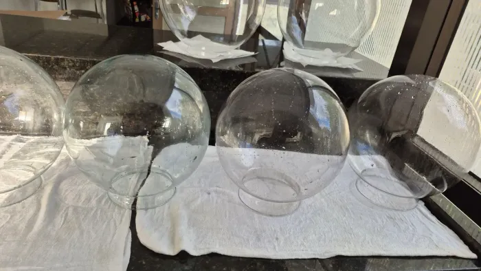 Globo/Cúpulas de vidro 15 x 28 para postes e arandelas