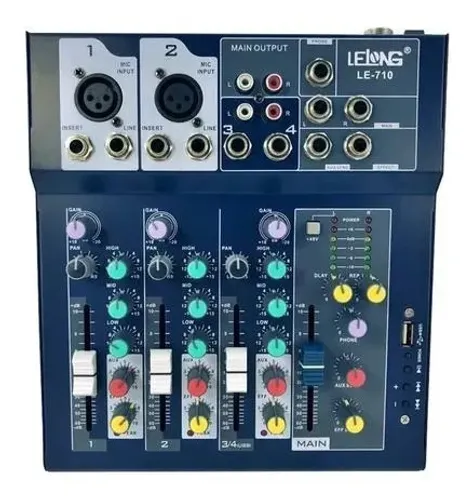Mesa de Som 4 Canais Bluetooth LE-710 110V/220V