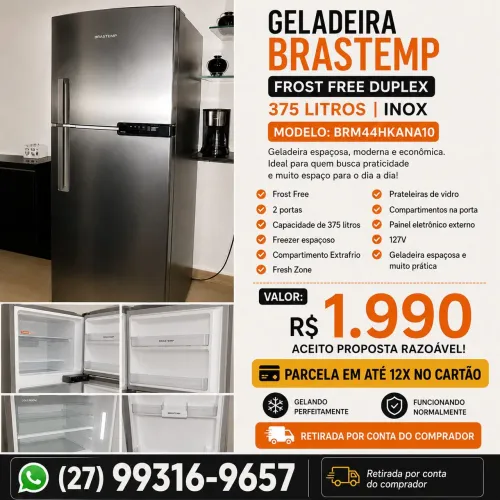 Vendo Geladeira, máquina de lavar e Ar condicionado.  Semi novos