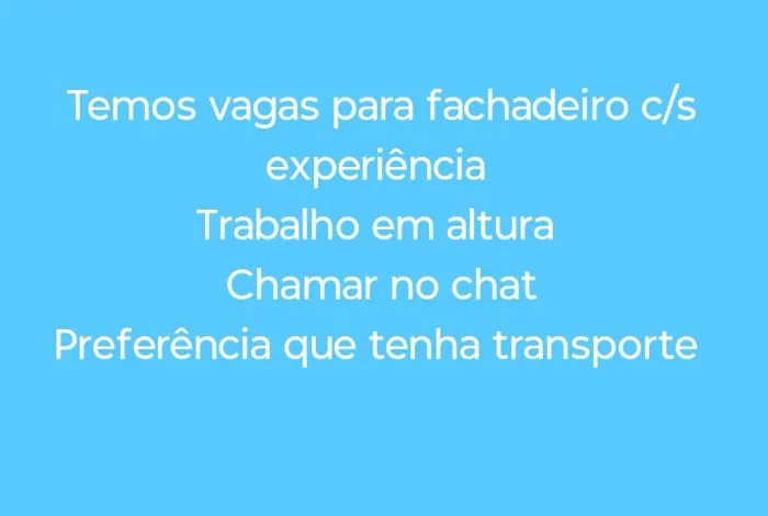 Vagas para trabalho em altura predial 