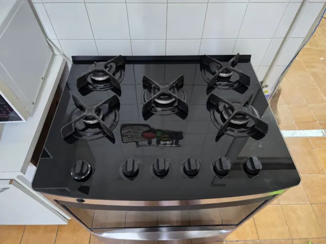 Fogão Consul 5 Bocas Inox + Mesa de Vidro | Forno Grande | Funcionando ?