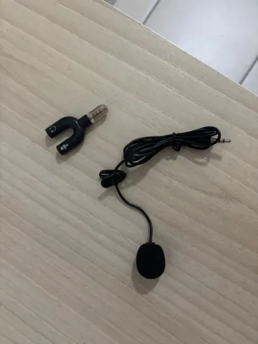 Microfone lapela com adaptador