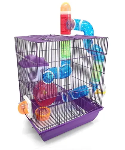 Gaiola para hamster 2 andares verde