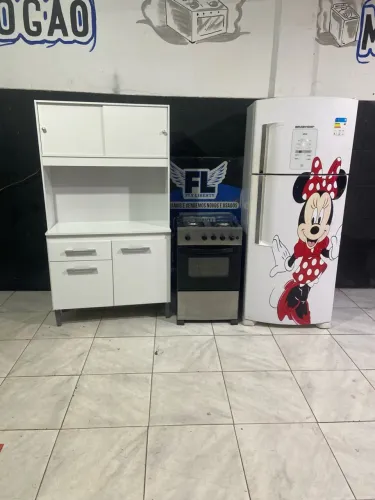 GELADEIRA BRASTEMP ATIVE FROST FREE FOGÃO 4 BOCAS MANUAL INOX ARMÁRIO DE COZINHA