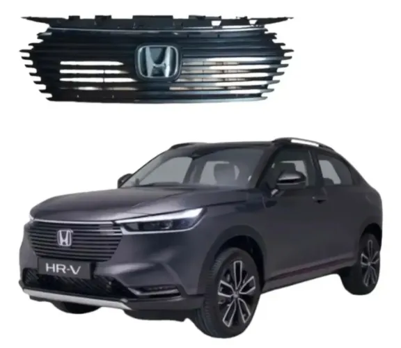 Grade Radiador Honda Hrv 2022 2023 Com Friso Cromado Preto Ambos Os Lados