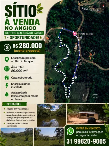 Sitio a venda em Senhora do carmo, distrito de Itabira