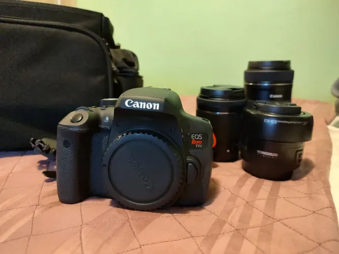 Canon EOS T6i + kit de 3 Lentes e acessórios