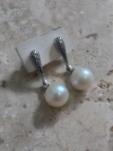 Brincos de Pérolas  de Ostra Verdadeira 
