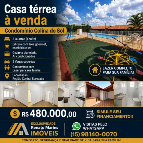 Casa em condomínio Village Colina do Sol  Venda Jardim Zulmira, zona central Sorocaba SP