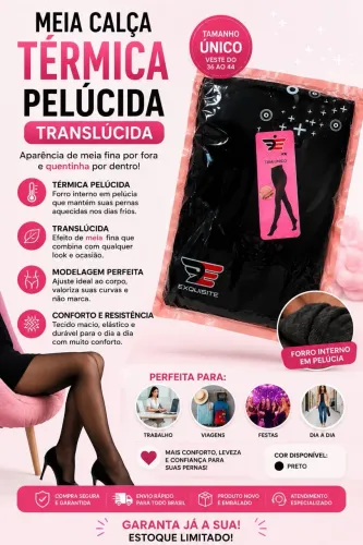 Meia calça. Térmica peluciada