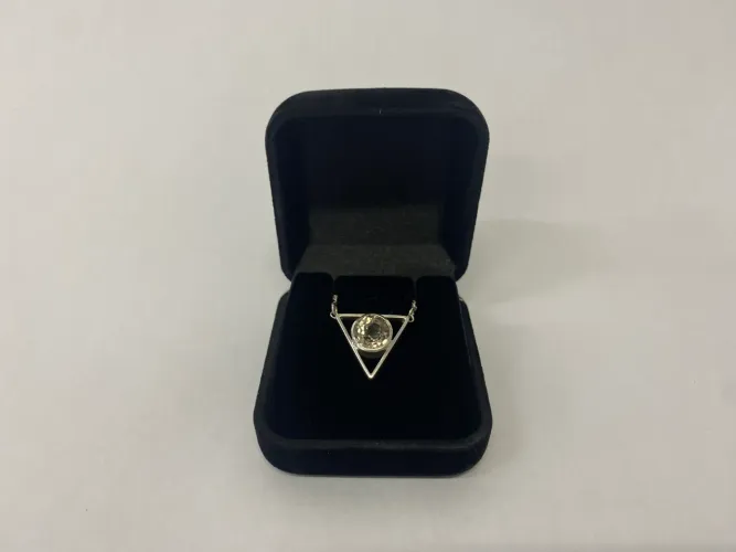 Colar feminino de prata 925 + pingente com pedra
