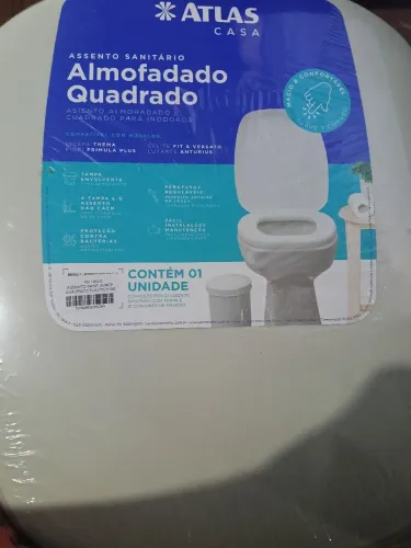 Assento sanitário quadrado almofadado