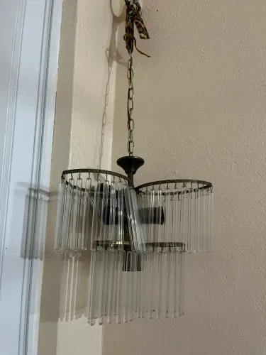 Lustre / Pendente Vintage de Vidro (Estilo Cascata) - Funcionando