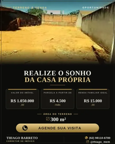 LOTE PLANO 12x25m (300m²) RES. MANSÕES PARAÍSO / PROX. AO AEROCLUBE