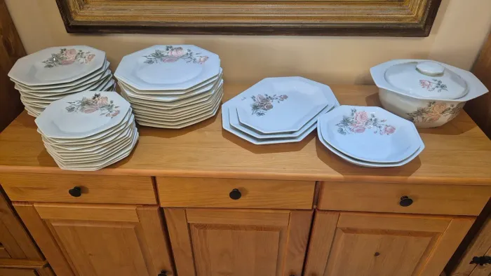 Aparelho de Jantar "rosas" - porcelana Schmidt - 42 peças - completo