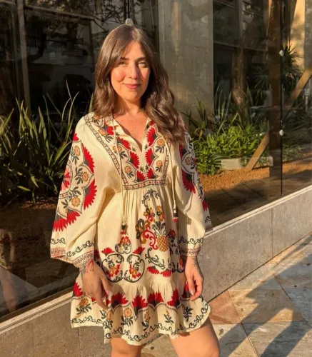 Vestido curto mandala de caju farm novo com etiqueta tamanho M