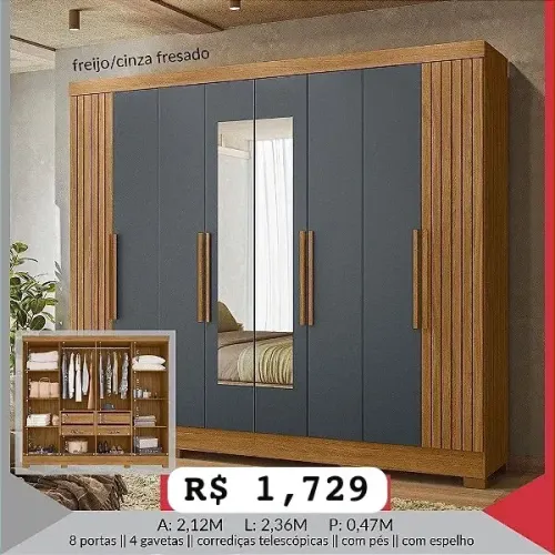 Guarda Roupa Diplomata com espelho