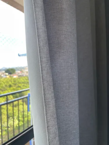 Cortina Linho Blackout 100% 4M x 2,30M Tecido + Varão 3M com 2 emendas e 28mm espessura