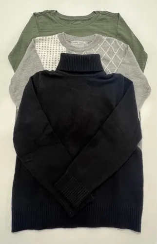 3 blusas infantil, tamanho 6 (2 de tricô (lanzinha) e 1 algodão