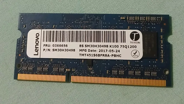 Memória RAM Lenovo DDR3 PC3L 4GB notebook 1600mhz