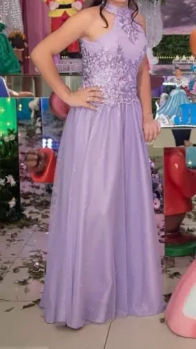 Vestido para festa lilás 