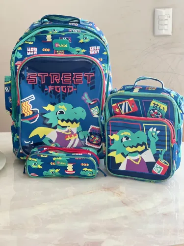 Kit mochila, estojo e lancheira Puket