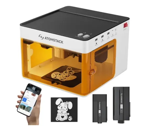 Atomstack P1 Gravador a Laser Duplo 5W + Infravermelho 1.2W | Compacto, Preciso e Versátil