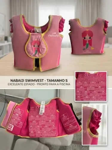 Colete de Natação / Infantil Nabaiji (Decathlon) - Sereia Cor-de-Rosa